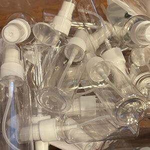 Clear Plastic Spray Bottles with White Pumps - Pack of Travel-Friendly Atomizers